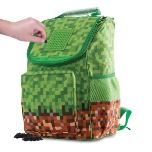 Pixie Crew Školská aktovka Minecraft zelenohnedá s malým panelom