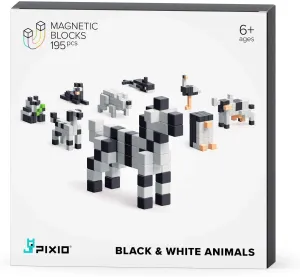 Pixio Black & White Animals magnetická stavebnice