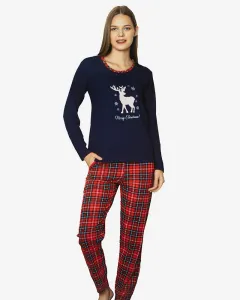 Dámske vianočné pyžamo v tmavomodrej farbe- Oblečenie #4086720