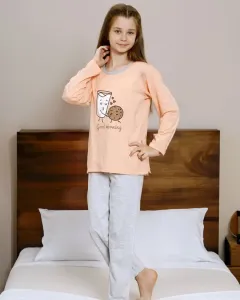 Royalfashion Oranžové detské pyžamo s potlačou
