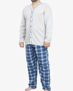 Šedé pánske pyžamo so zapínaním na gombíky - Oblečenie