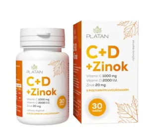 Platan Vitamín C + D + Zinok 30 tabliet