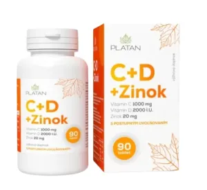 Platan Vitamín C + D + Zinok 90 tabliet