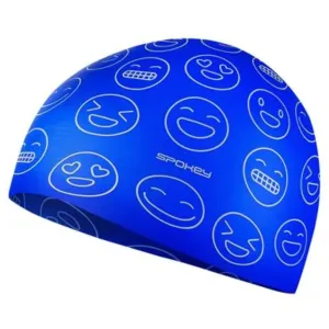 SPOKEY - EMOJI Juniorská plavecká čiapka, modrá