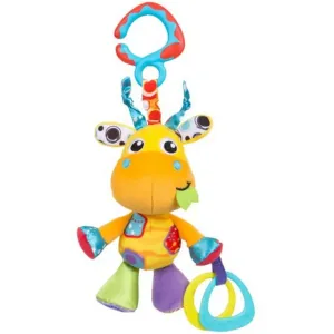 Playgro Plyšová žirafa s hryzátkom a hrkálkou na zavesenie