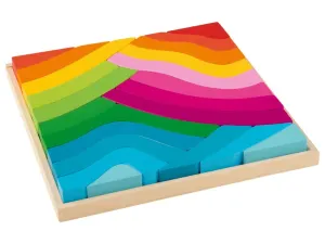 Playtive Drevená dúhová Montessori hra (box s dúhovými puzzle)