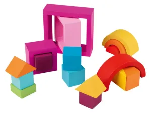 Playtive Drevená dúhová Montessori hra (dúhové kocky)