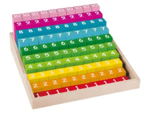 Playtive Drevená dúhová Montessori hra, veľká (dúhové kocky s číslami)