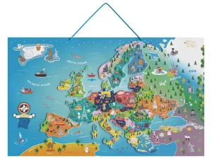 Playtive Drevená magnetická mapa sveta/Európy (mapa Európy)