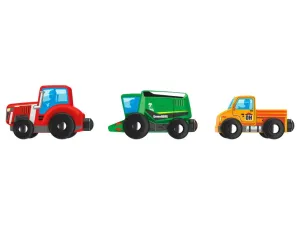 Playtive Drevené vozidlá, 3-dielna súprava (poľnohospodárske vozidlá)