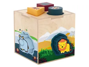Playtive Drevená hračka na rozvoj motoriky (kocka – safari)