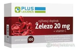 PLUS LEKÁREŇ Železo 20 mg + vitamín C, 1x100 ks