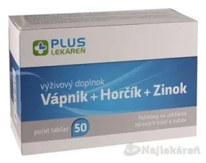 PLUS LEKÁREŇ Vápnik + Horčík + Zinok 50ks