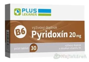 PLUS LEKÁREŇ Pyridoxín 20 mg (vitamín B6) 30ks