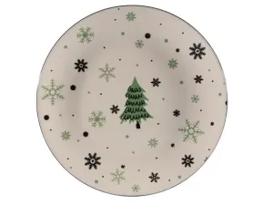 Vianočný keramický plytký tanier 26,5 cm stromček