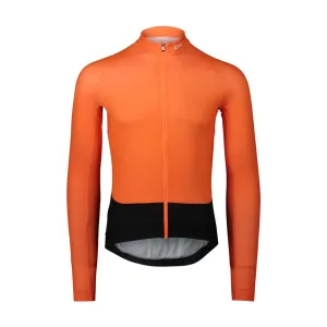POC Cyklistický dres s dlhým rukávom letný - ESSENTIAL ROAD - oranžová/čierna