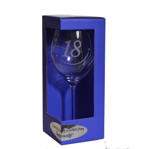 Výročný pohár na víno swarovski - K 18. narodeninám