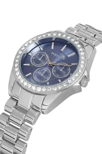 Polo Air Single Row Luxury Stone Women's Wristwatch Silver-dark blue Color