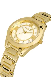 Polo Air Stylish Women's Wristwatch with Roman Numerals in Gold Color