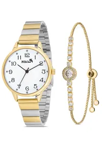 Polo Air Classic Numeral Women's Wristwatch Zircon Stone Bracelet Combination Gold Color #8624643