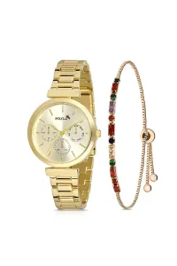Polo Air Classic Women's Wristwatch Colorful Zircon Stone Bracelet Combination Gold Color