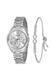 Polo Air Wristwatch Sports Model Infinity Bracelet Set Silver Color #8624015