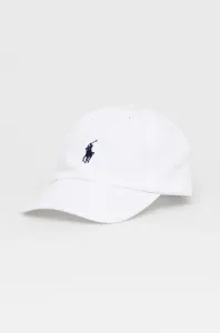 Bavlnená čiapka Polo Ralph Lauren biela farba, s nášivkou #7158727