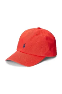 Detská bavlnená čiapka Polo Ralph Lauren červená farba, jednofarebná #219953
