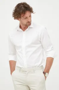 Bavlnená košeľa Polo Ralph Lauren pánska, biela farba, slim, s talianskym golierom #246665
