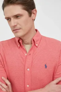 Bavlnená košeľa Polo Ralph Lauren pánska,červená farba,regular,s golierom button-down,710654408 #6193298