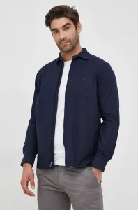 Bavlnená košeľa Polo Ralph Lauren pánska, tmavomodrá farba, regular, s klasickým golierom #6138773