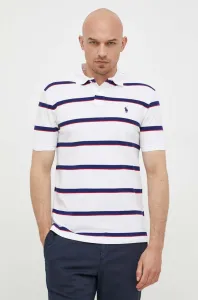 Bavlnené polo tričko Polo Ralph Lauren biela farba, vzorované #8659286