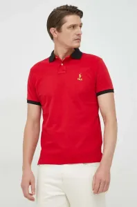 Bavlnené polo tričko Polo Ralph Lauren červená farba, jednofarebné #4235247