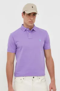 Bavlnené polo tričko Polo Ralph Lauren fialová farba, jednofarebné #8478798
