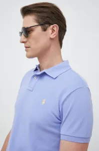 Bavlnené polo tričko Polo Ralph Lauren fialová farba, jednofarebný, 710536856 #5144683