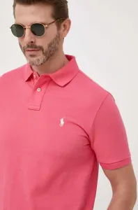 Bavlnené polo tričko Polo Ralph Lauren ružová farba, jednofarebné #7212659