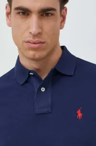 Bavlnené polo tričko Polo Ralph Lauren tmavomodrá farba,jednofarebné,710782592