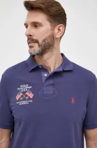 Bavlnené polo tričko Polo Ralph Lauren tmavomodrá farba, jednofarebné #8661228