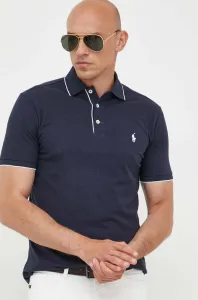 Bavlnené polo tričko Polo Ralph Lauren tmavomodrá farba, jednofarebné #8739251