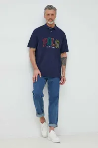 Bavlnené polo tričko Polo Ralph Lauren tmavomodrá farba, s nášivkou #6986721