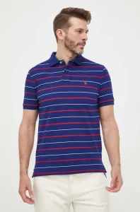 Bavlnené polo tričko Polo Ralph Lauren tmavomodrá farba, vzorované #8661622