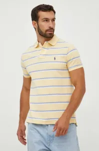 Bavlnené polo tričko Polo Ralph Lauren žltá farba, vzorovaný