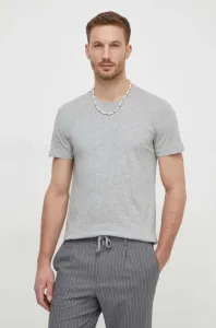 Bavlnené tričko Polo Ralph Lauren 3-pak šedá farba, jednofarebný