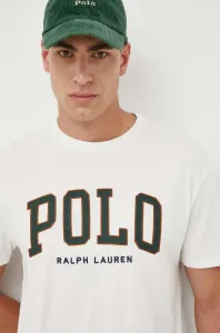 Bavlnené tričko Polo Ralph Lauren biela farba, s nášivkou #8752797