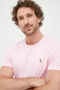 Bavlnené tričko Polo Ralph Lauren ružová farba, jednofarebné #8733183