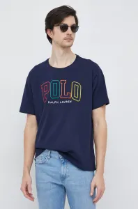 Bavlnené tričko Polo Ralph Lauren tmavomodrá farba, s nášivkou #8165654