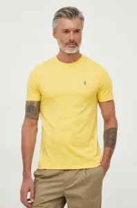 Bavlnené tričko Polo Ralph Lauren žltá farba, jednofarebné