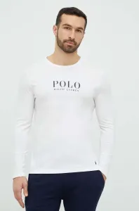 Bavlnené tričko s dlhým rukávom Polo Ralph Lauren biela farba, s potlačou #4247066