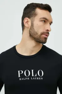 Bavlnené tričko s dlhým rukávom Polo Ralph Lauren čierna farba, s potlačou #4247065