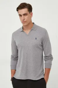 Bavlnené tričko s dlhým rukávom Polo Ralph Lauren šedá farba, melanžový #8752393